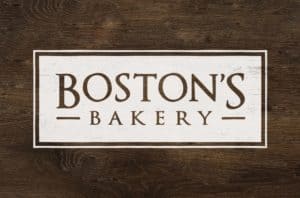 Boston's Bakery Brand Development wooden logo