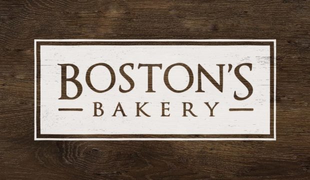 Boston's Bakery Brand Development wooden logo