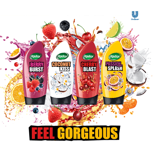 Radox shower gels with fruity fragrances